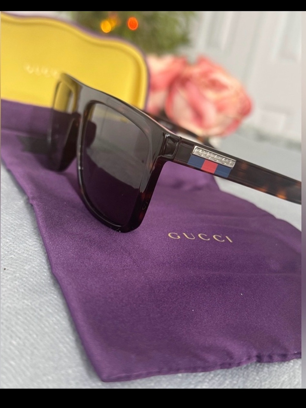 Authentic GUCCI Original Havana Green, Havana Sunglasses NWT